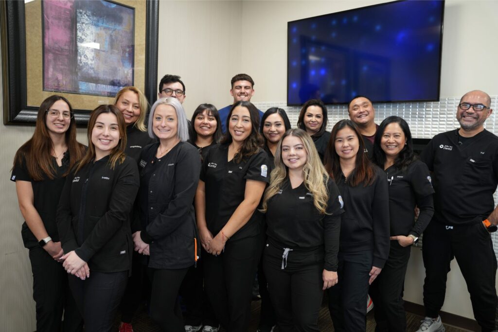 Family Dentist Near Me in Romeoville - Valley View Romeoville Dental staff smiling in dental office