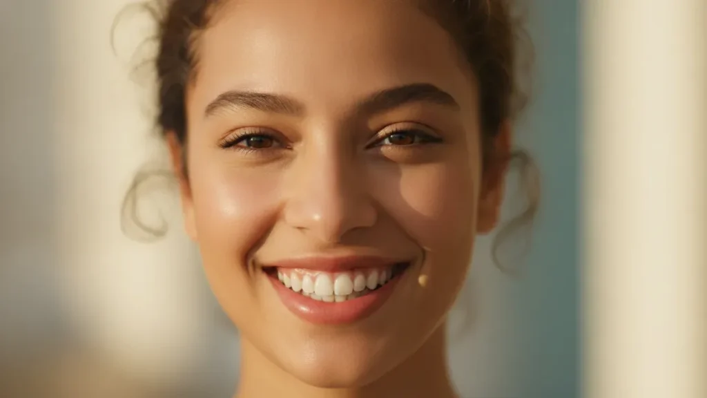 What a Smile Makeover Involves, and How Long It Takes 9 - Valley View Dental Young woman smiling with bright white teeth
